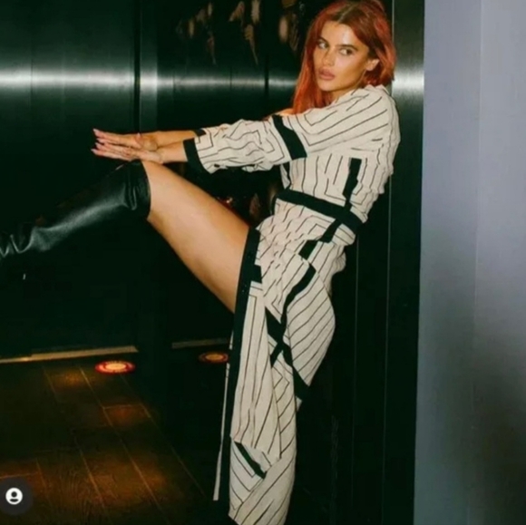 Zara Blogger Faves Striped Button Down Form fitting Maxi Dress - Picture 10 of 15